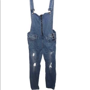 Women’s Distressed Overalls